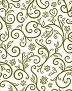Vineyard Heart Swirl Floral Vines Rug