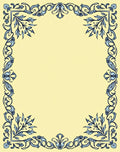 Art Nouveau Blue Floral Border Rug