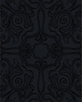 Dark Gray Baroque Swirl Floral Rug