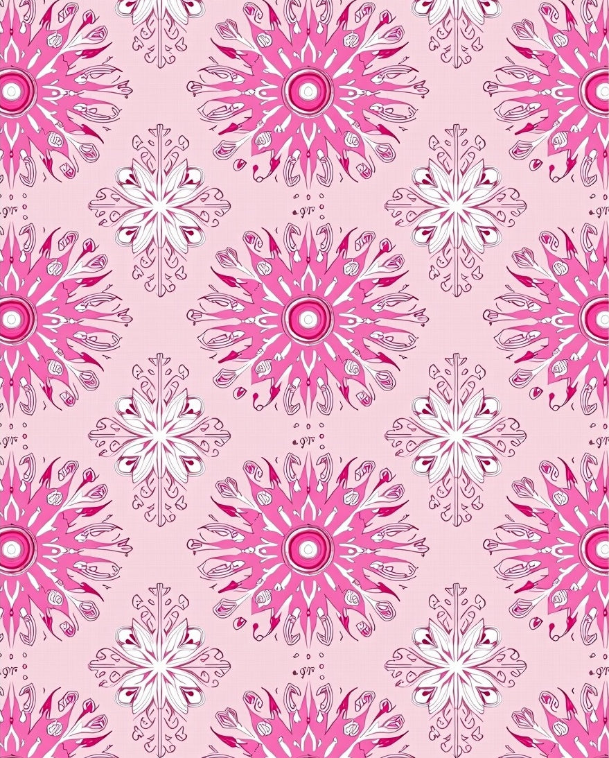 Pink Floral Medallion Repeat Rug