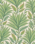 Green Fern Leaf Botanical Illustration Rug