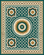 Emerald Gold Starburst Medallion Rug