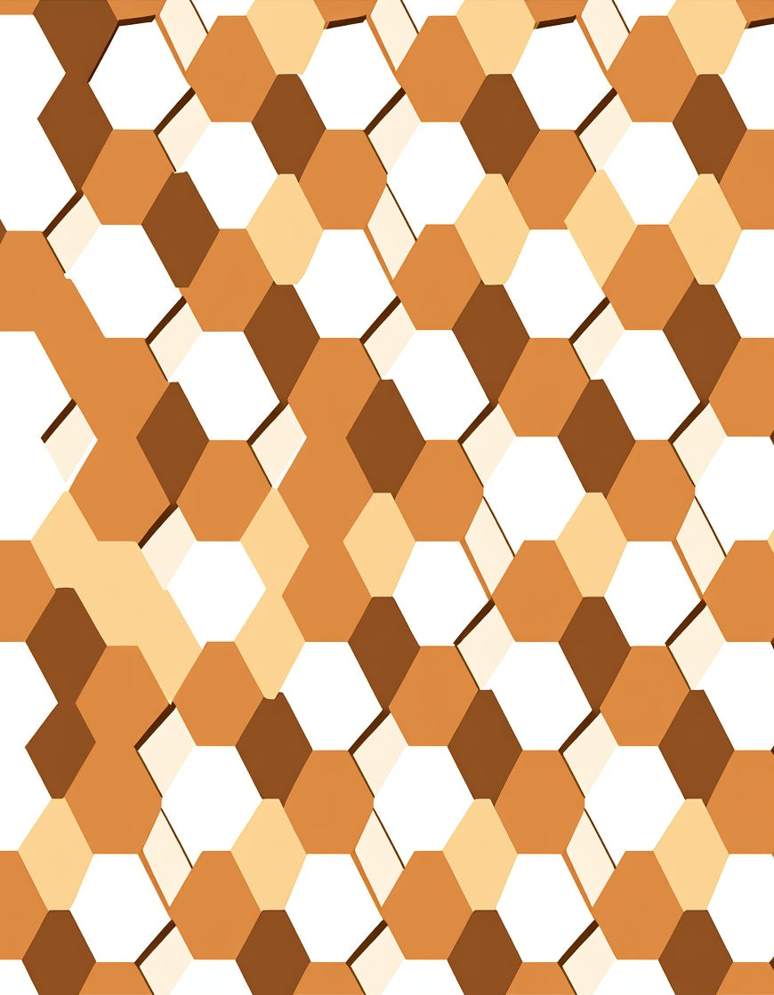 Terra Cotta Honeycomb Geometric Rug