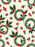 Festive Holly Wreath Floral Collection Rug