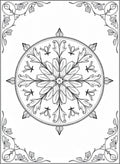 Ornate Floral Mandala Black White Rug