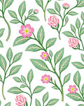 Pink Blossom Green Leaf Arrangement Rug