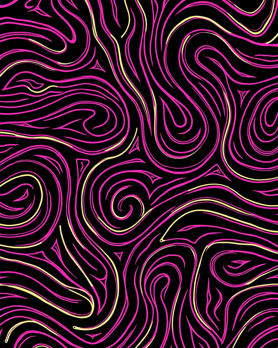 Radical Pink Swirl Flow Rug