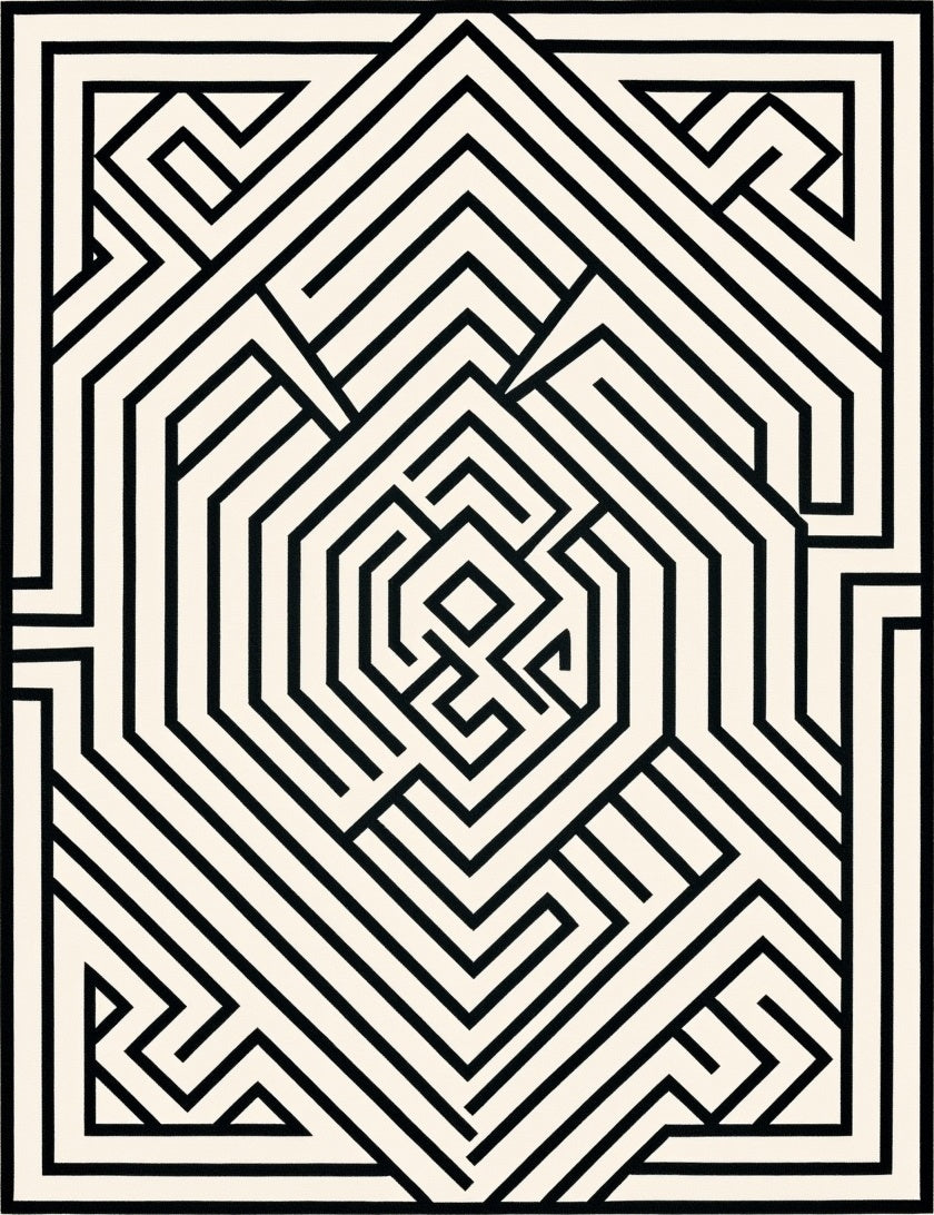 Mono Stripe Octagon Path Rug