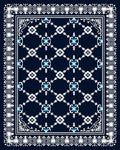 Midnight Blue Floral Lattice Charm Rug