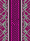 Vibrant Pink Black Chevron Geometric Rug