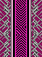Vibrant Pink Black Chevron Geometric Rug