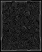 Abstract Black White Swirl Lines Rug