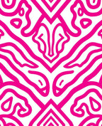 Vibrant Pink Abstract Organic Flow Rug