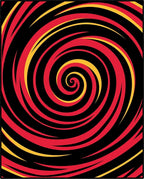 Crimson Gold Black Swirl Rug