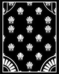 Black White Seashell Fan Border Rug