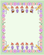 Whimsical Elves Spring Floral Border Rug