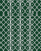 Deep Green Lattice Star Inlay Rug