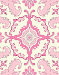 Pink Floral Rococo Archway Medallion Rug
