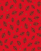 Vibrant Red Feather Blossom Ensemble Rug