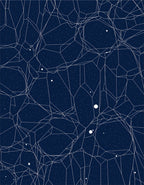 Navy Celestial Network Constellation Rug