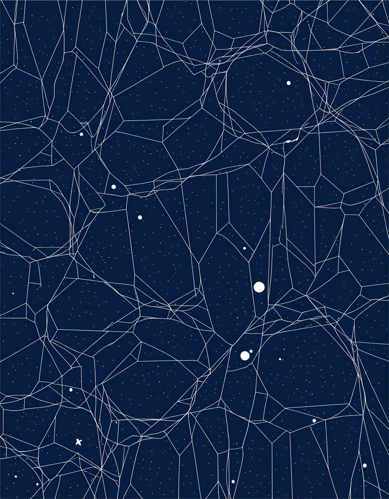 Navy Celestial Network Constellation Rug
