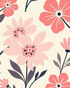 Coral Pink Floral Garden Medallions Rug