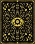 Golden Sunburst Star Mandala Rug
