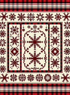 Rustic Crimson Snowflake Plaid Rug