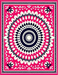 Vibrant Fuchsia Medallion Sunburst Rug