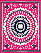 Vibrant Fuchsia Medallion Sunburst Rug
