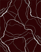 Deep Crimson Veined Marble Rug