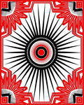 Bold Sunburst Radiance Red Black Rug