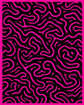 Vibrant Pink Black Swirl Rug