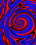 Psychedelic Crimson Blue Swirl Rug