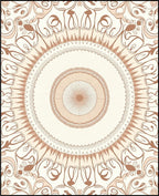 Cream Tan Ornamental Medallion Rug