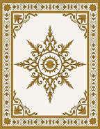 Golden Medallion Sunburst Border Rug