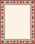 Crimson Green Floral Bordered Rug