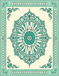Emerald Green Floral Mandala Medallion Rug