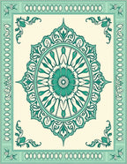 Emerald Green Floral Mandala Medallion Rug