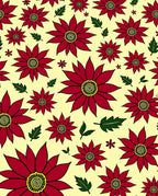 Crimson Floral Garden Cream Background Rug