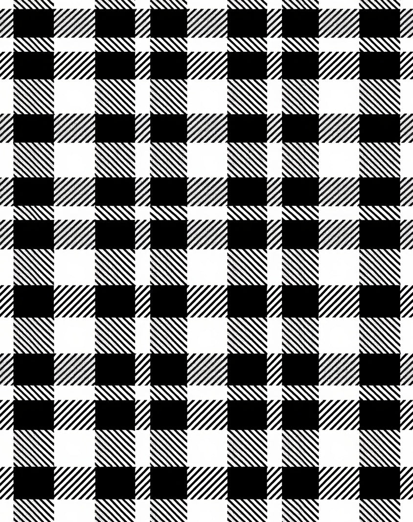 Classic Black White Buffalo Check Rug