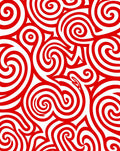Red Swirls Abstract Dynamic Ribbon Rug
