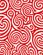 Red Swirls Abstract Dynamic Ribbon Rug