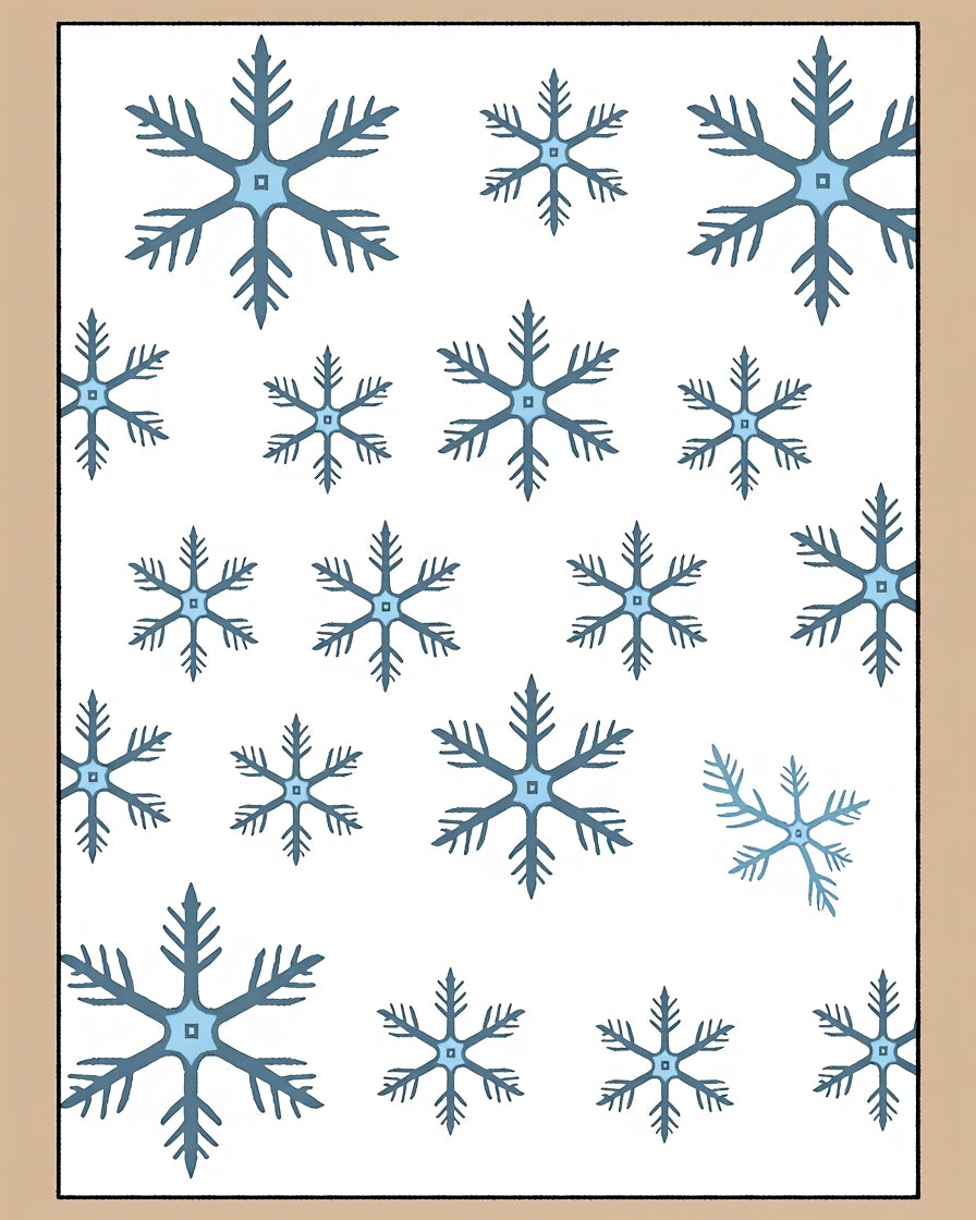 Winter Blue Snowflake Scatter Rug