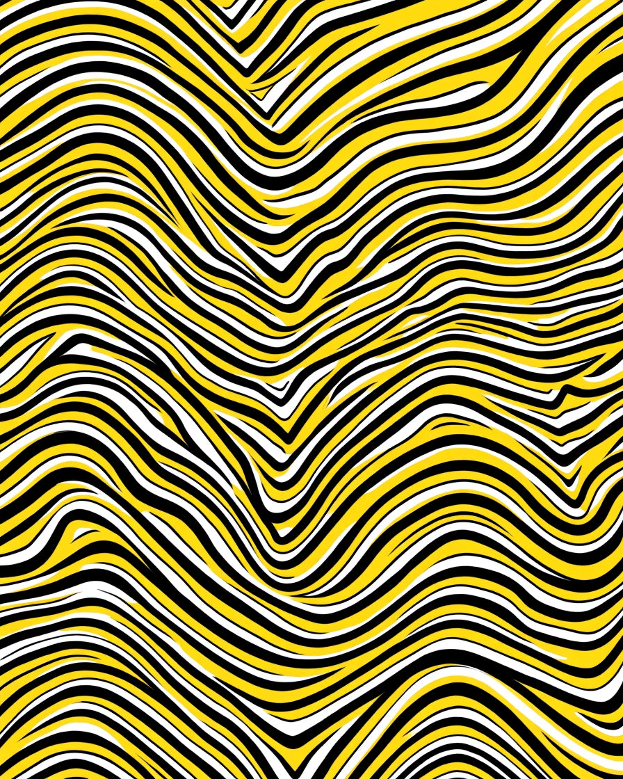 Bold Yellow Black Zebra Wave Rug