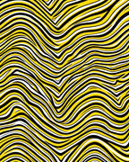Bold Yellow Black Zebra Wave Rug