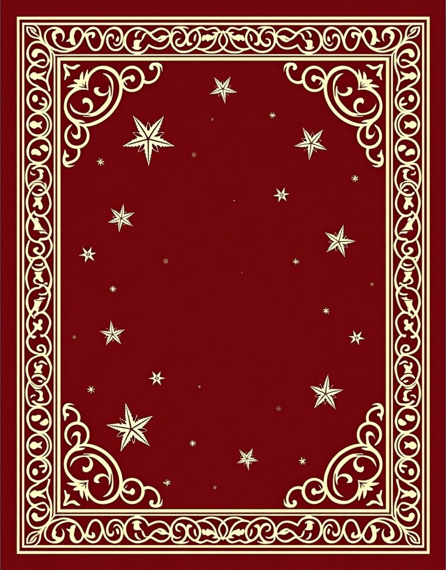 Crimson Starry Night Ornamental Rug