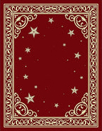 Crimson Starry Night Ornamental Rug