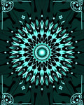 Emerald Teal Radiant Starburst Mandala Rug