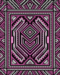 Bold Pink Geometric Tribal Medallion Rug
